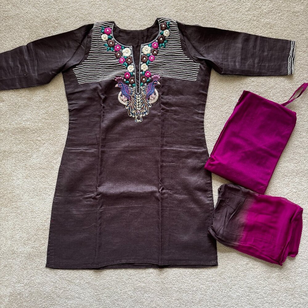 [NEW] Indian Pakistani Ethnic Suit Salwar Suit Beaded XL